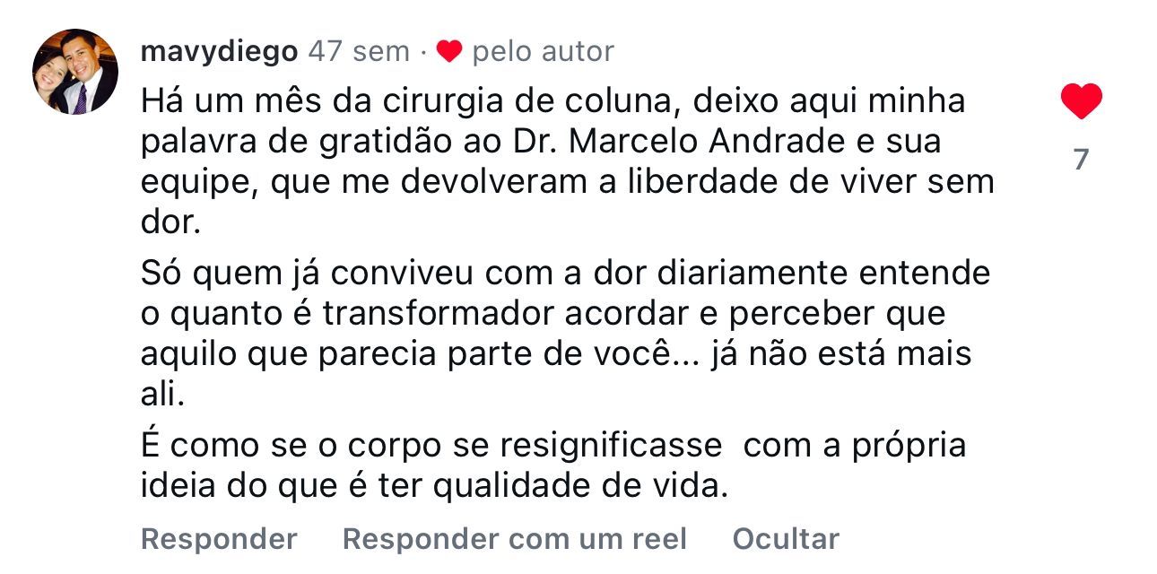Depoimento de paciente do Dr. Marcelo Andrade — 16